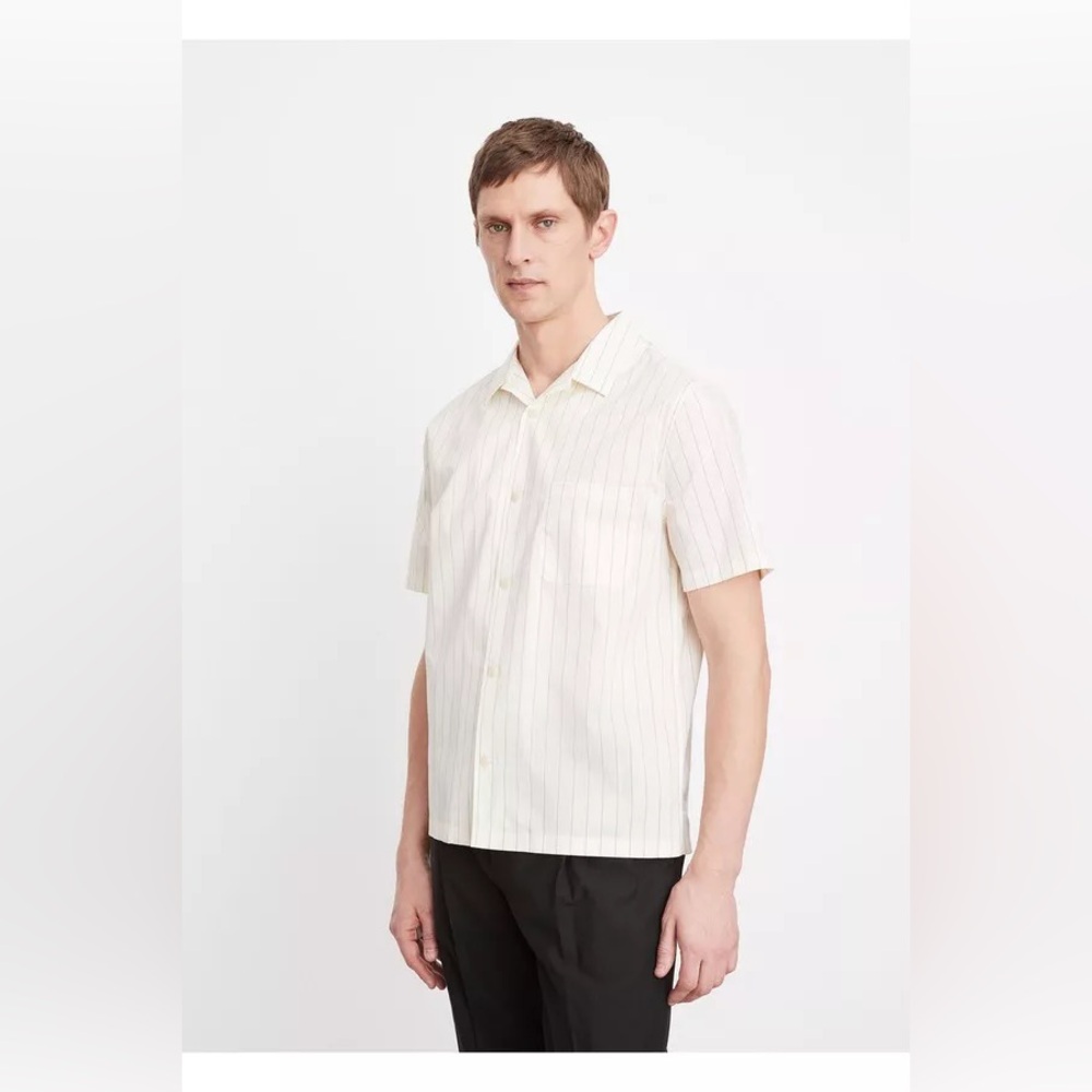 Vince Monte Stripe Shirt in Bone XXL NWT